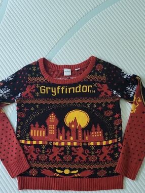 Harry Potter Gryffindor Knit Crewneck Sweater - Red, Black & Gold